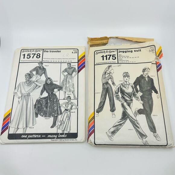 Stretch & Sew Ann Person 1578 The Traveler & 1175 Jogging Suit Sewing Pattern - Picture 1 of 11